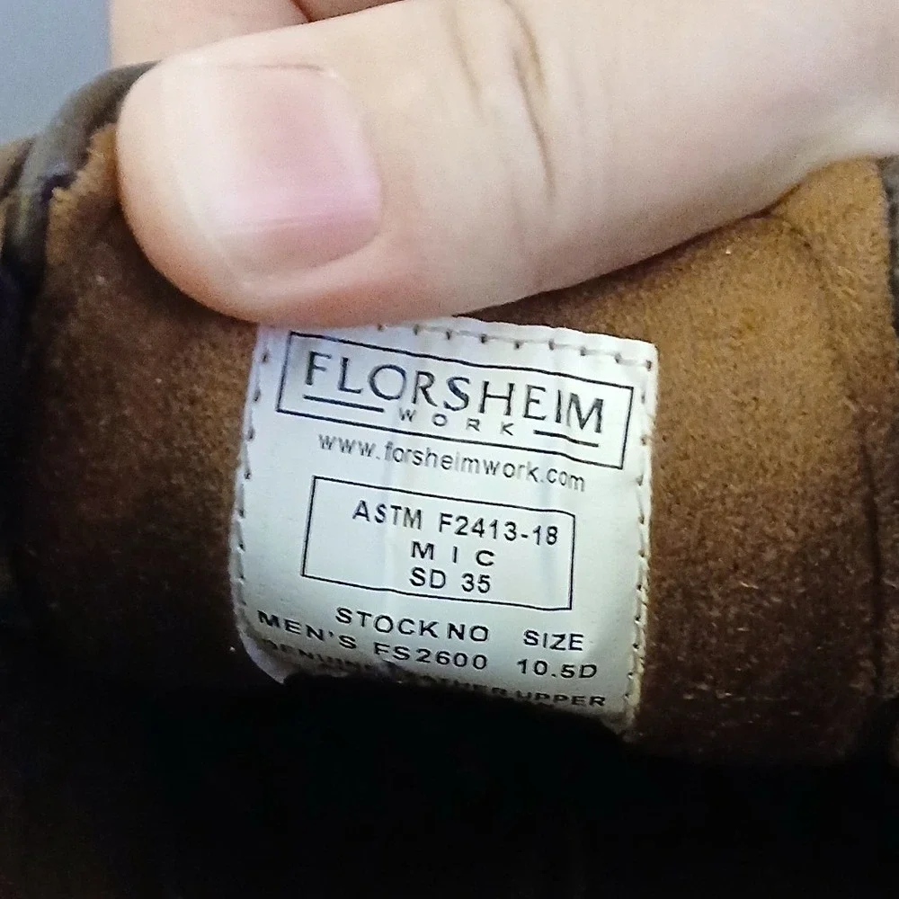 Florsheim Work Mens FS2600 Brown Leather Safety Toe Oxford Shoes Size 10.5D